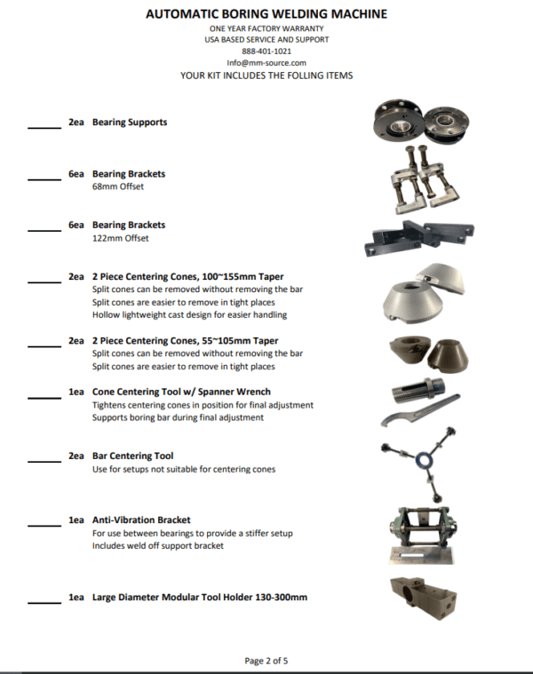 automatic boring welding machine kit inclusion page 2
