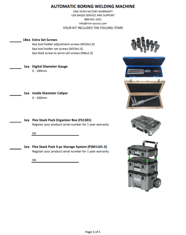 automatic boring welding machine kit inclusion page 5